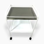 MESA AUXILIAR CON BANDEJA EN ACERO INOXIDABLE